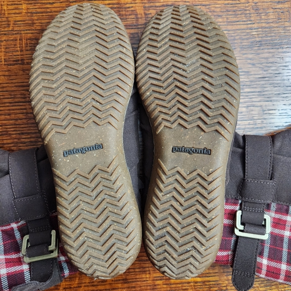 Patagonia brown and red plaid high top lightweight boots sizewomens 8.5 - Picture 4 of 11